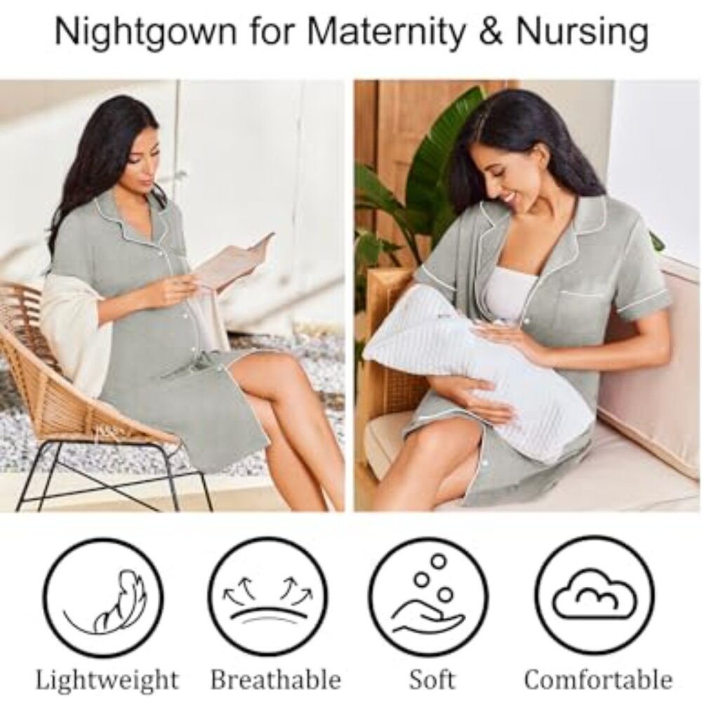 Soft Button Down Nightshirt Oversized Boyfriend P… - image 6